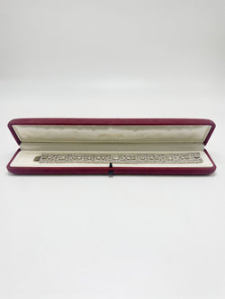 ART DECO ARTICULATED BRACELET WITH PALTINE AND DIAMONDS, APPROX. 12.50 CTS (SIZE 18)