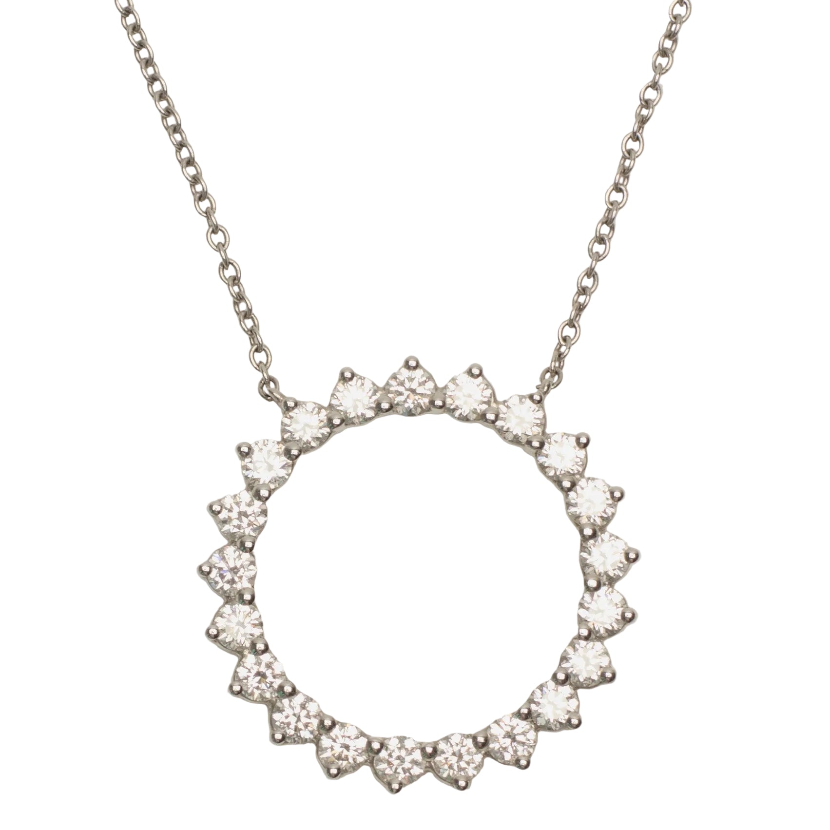 Necklace Pendant TIFFANY & CO. "Open Circle" in Platinum and Diamonds