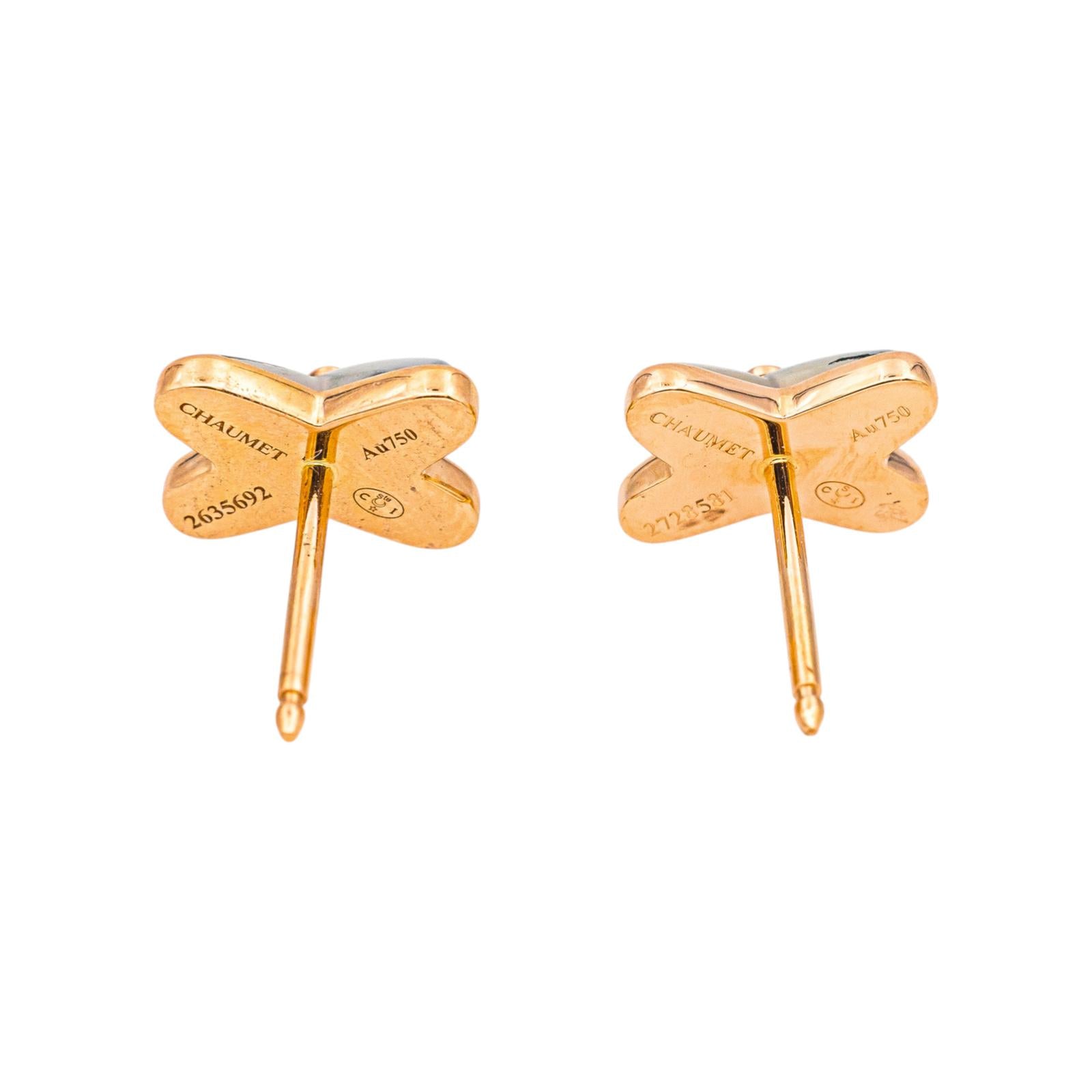 Chaumet "Jeux de liens" Earrings, Rose gold with Diamonds