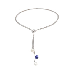 Collier Négligé Or blanc Perles