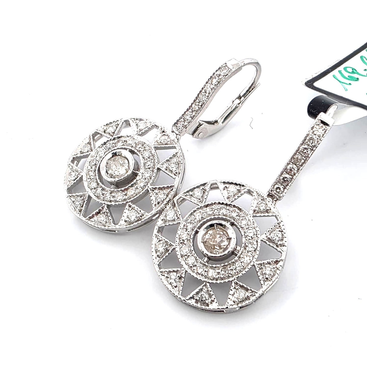 White Gold and Diamond Drop Earrings