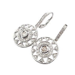 White Gold and Diamond Dangle Earrings