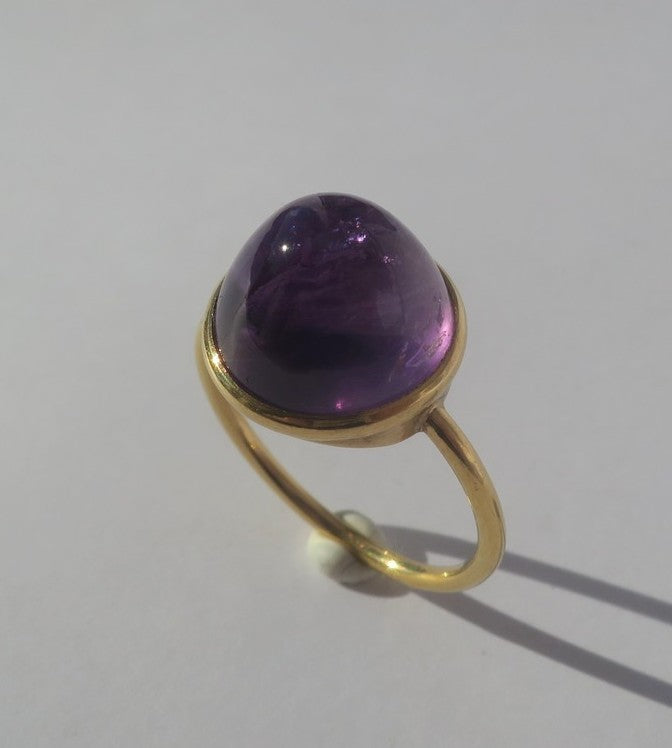Bague Cocktail en or jaune et améthyste