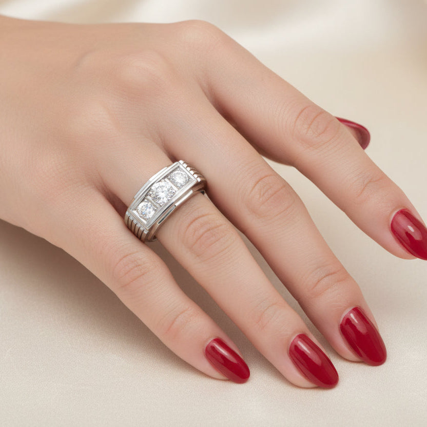 Ring Art Deco in paltinium and diamonds