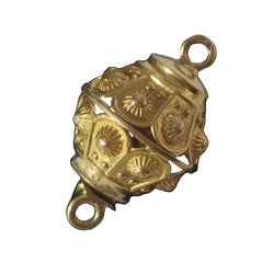 Rare antique Cannetille rose gold sphere pendant clasp
