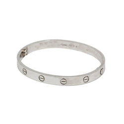CARTIER "Love" White Gold Bangle Bracelet