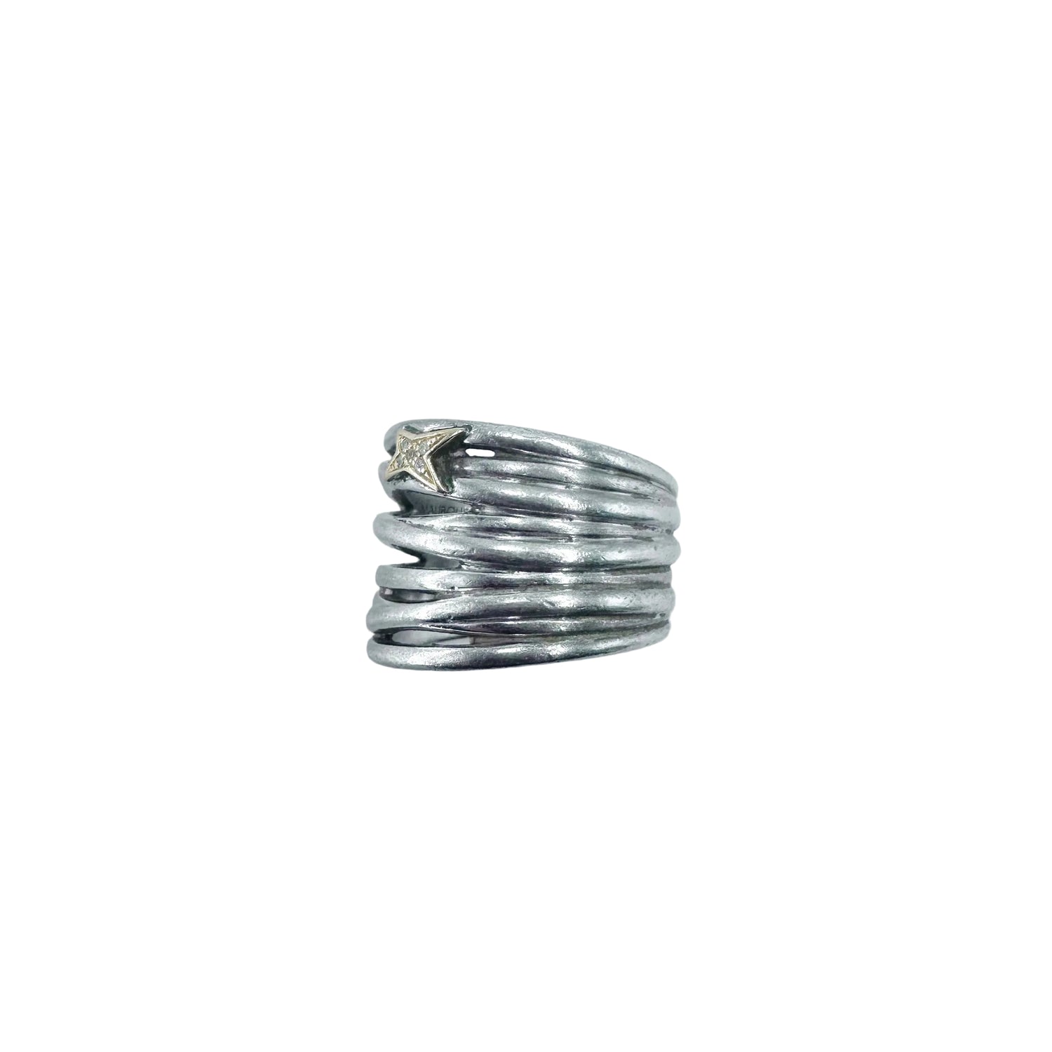 MAUBOUSSIN "Kiff and Sun" Ring in yellow gold, silver, and diamonds