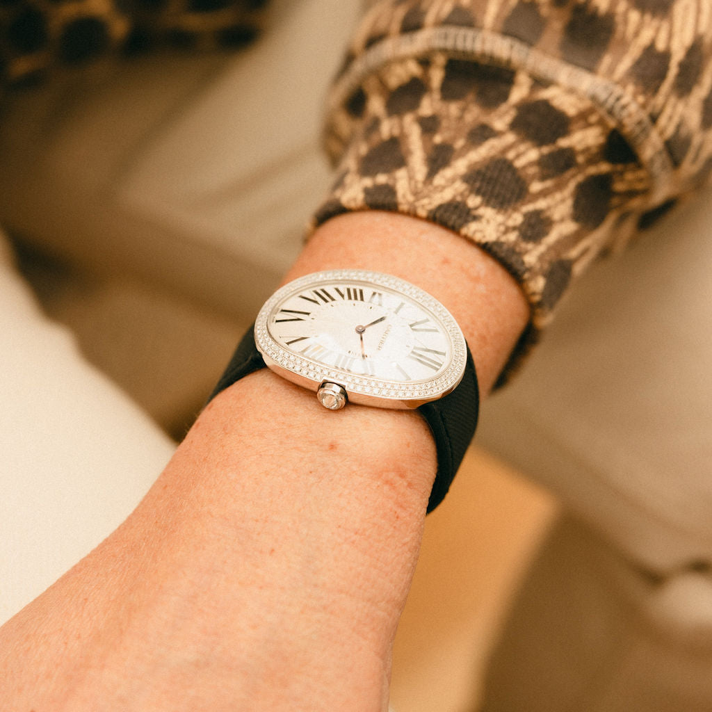 Watch CARTIER "Baignoire" XL in white gold and diamonds