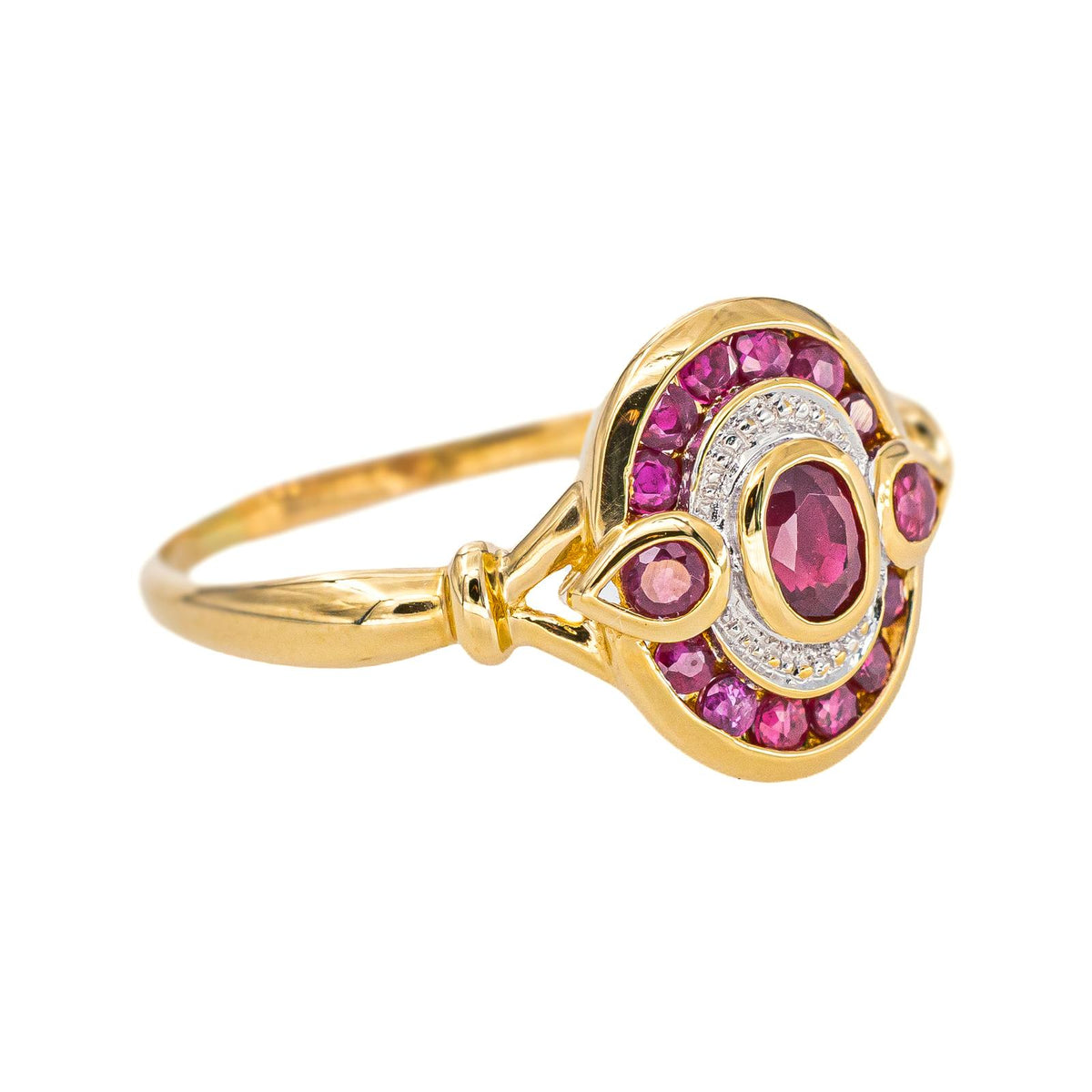 Yellow Gold Ring with Treated Ruby