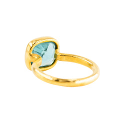 MARIE-HÉLÈNE DE TAILLAC Solitaire Ring in yellow gold and Tourmaline