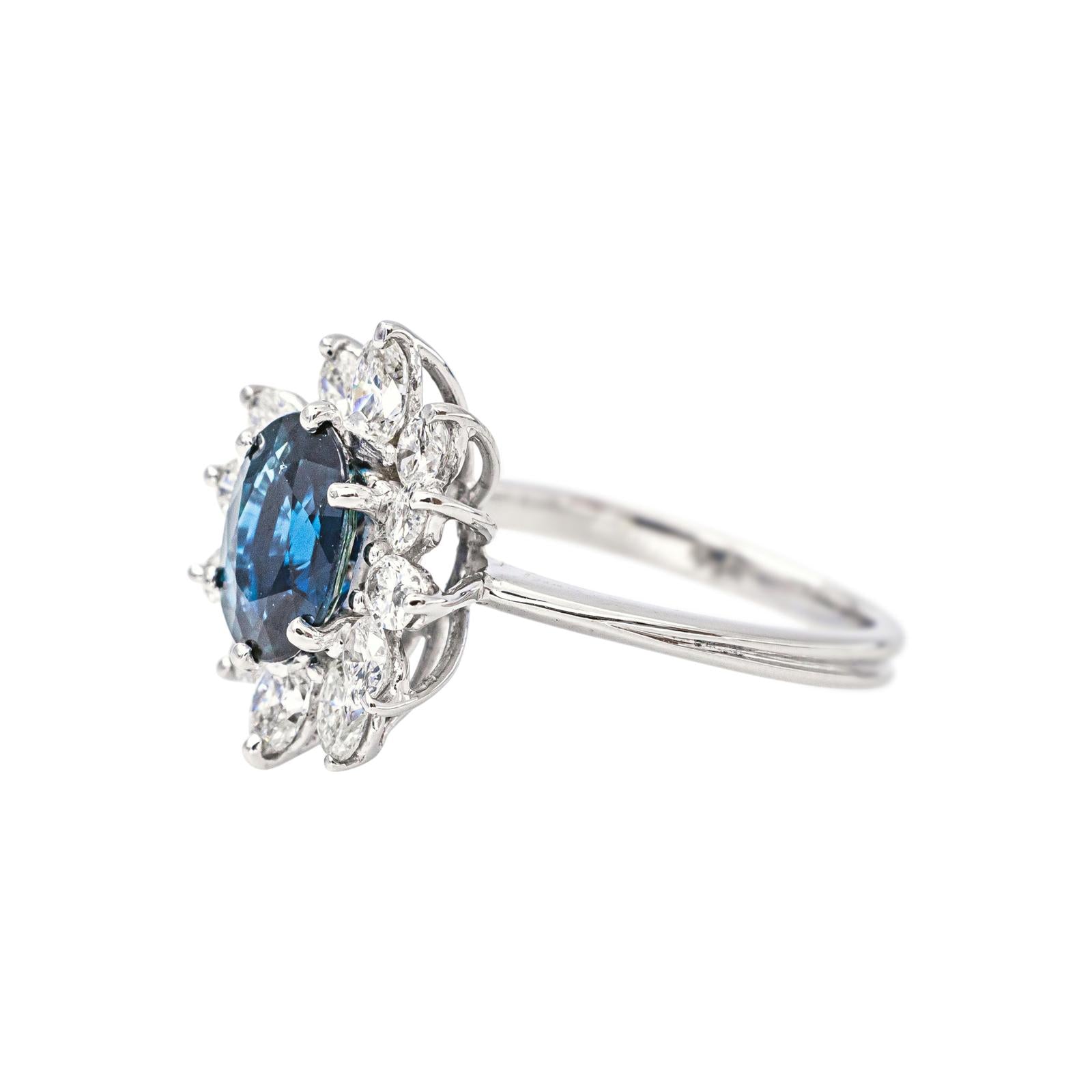 Bague Pompadour Or blanc Saphir