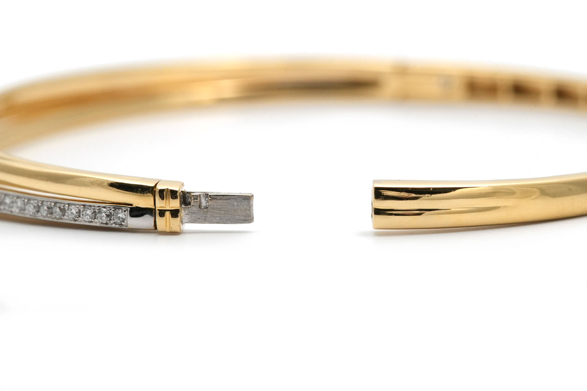 Yellow Gold and Diamond Bangle Bracelet