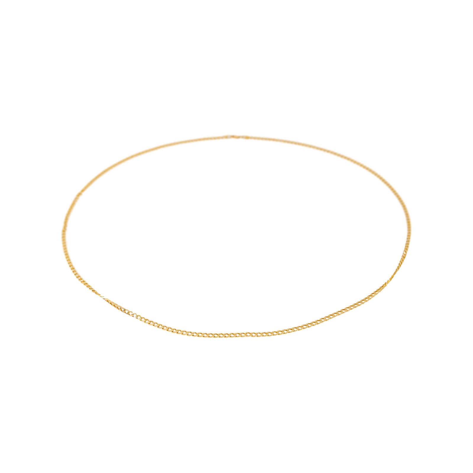 Yellow gold curb chain necklace