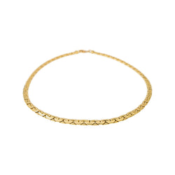 Yellow Gold Bean-Shaped Link Necklace