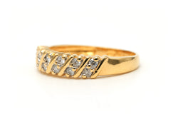 Bague Bandeau en or jaune et diamants