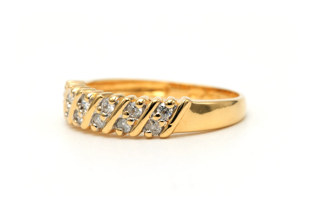 Yellow Gold and Diamond Band Ring