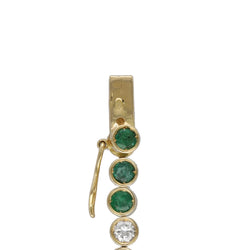 "Ligne" Bracelet in Yellow Gold, Emeralds, and Diamonds