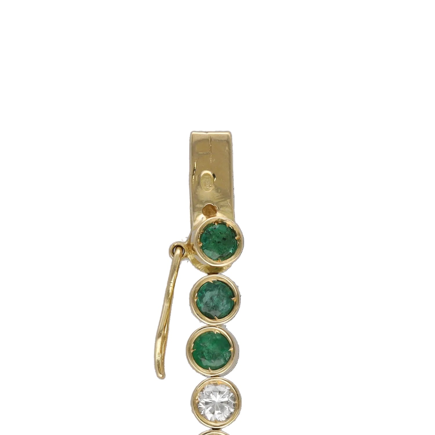 "Ligne" Bracelet in Yellow Gold, Emeralds, and Diamonds