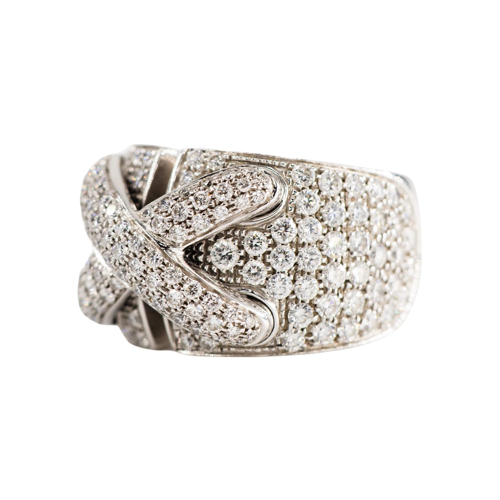 CHAUMET "Liens XL" Band Ring in white gold and diamonds