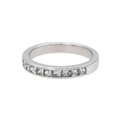 Bague  Demi-alliance  Or blanc  Diamant