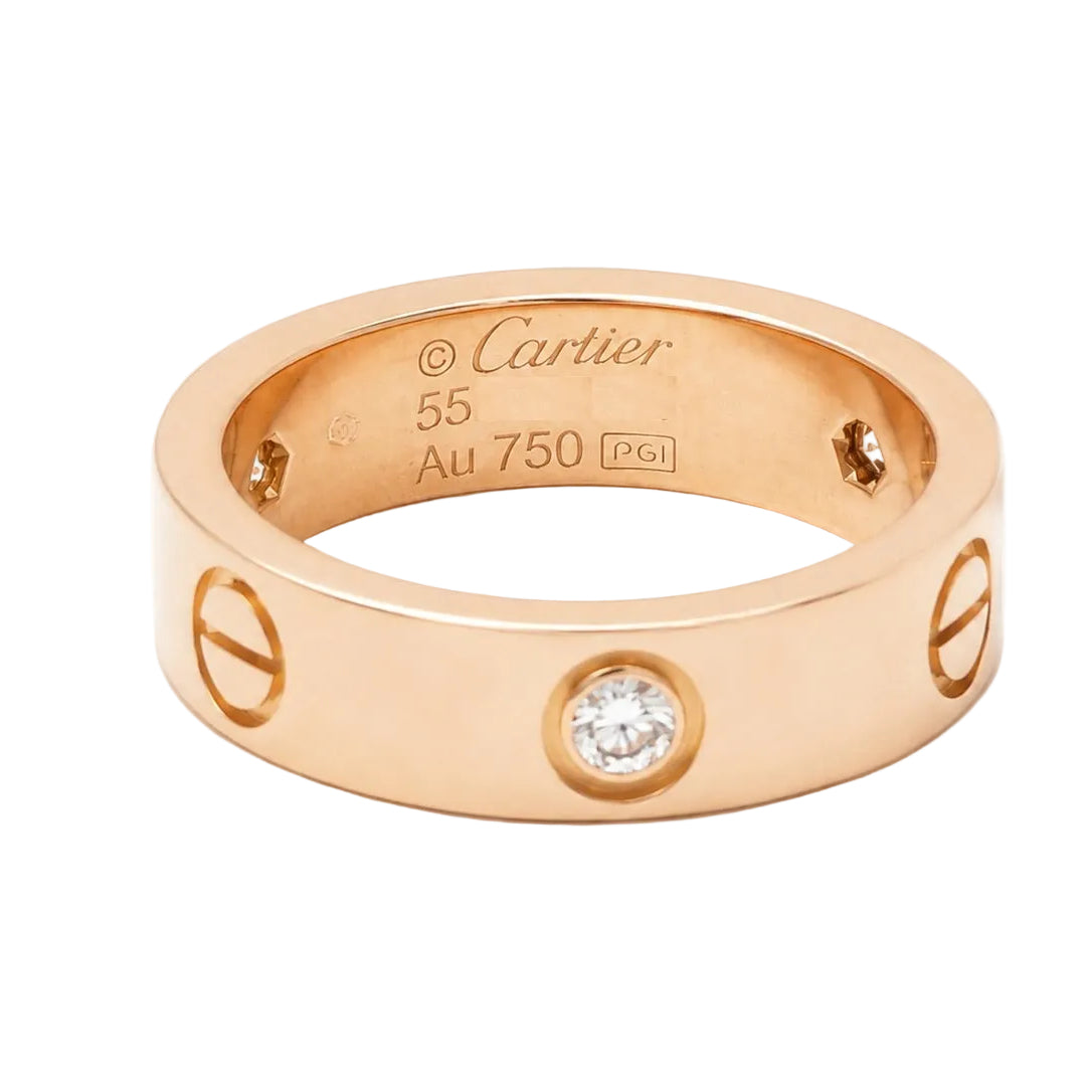 CARTIER "Love" Wedding Band in Rose Gold and Diamonds