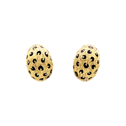 Boucles d'oreilles Fred Paris, "Léopard", or jaune et émail.