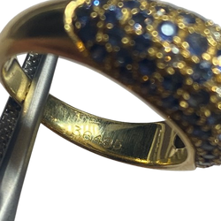 POIRAY Bangle Ring in yellow gold, sapphires, and diamonds