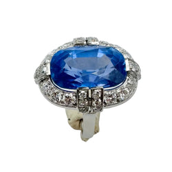 Entourage Ring in Platinum, Sapphire, and Diamonds