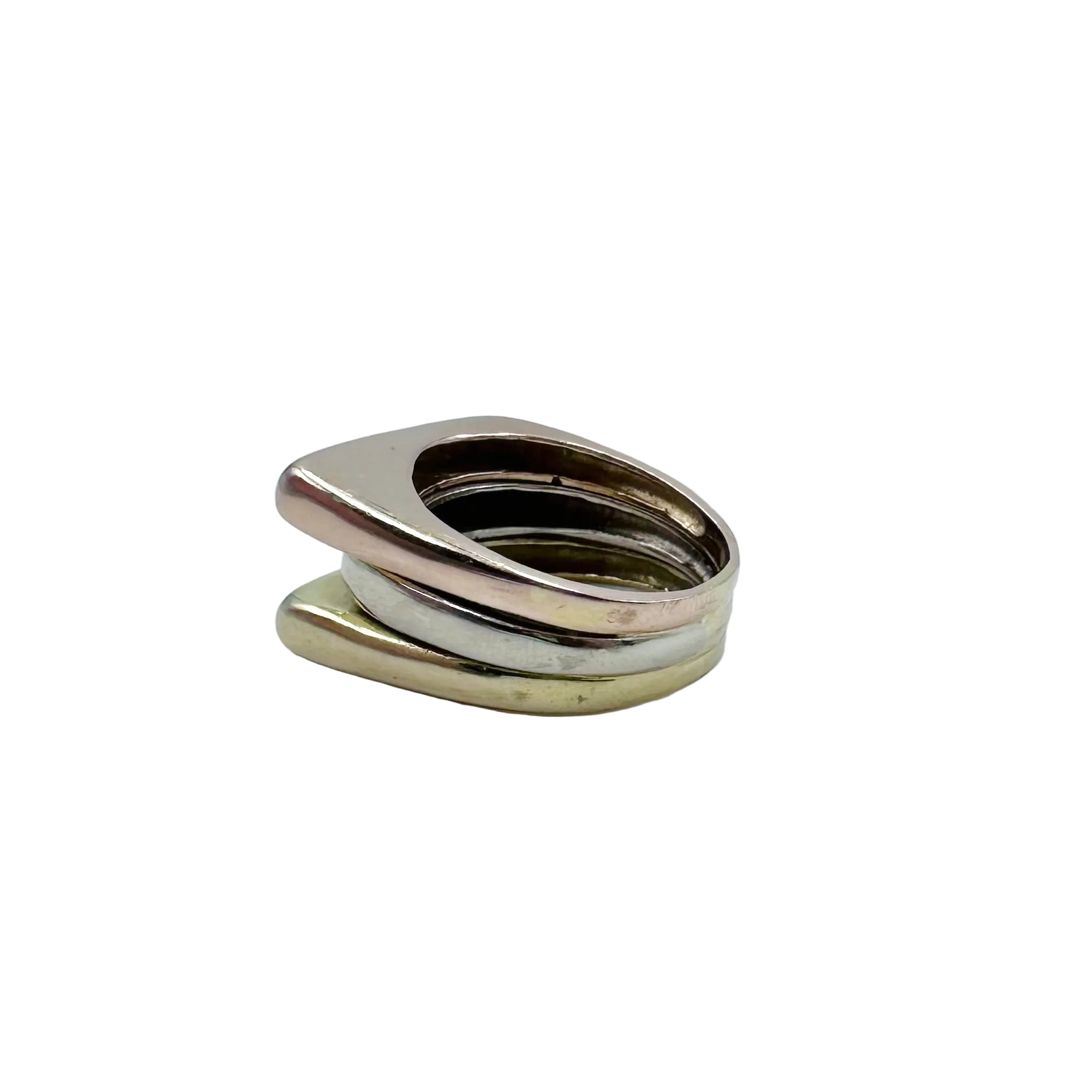 Three-Tone Gold Cocktail Ring