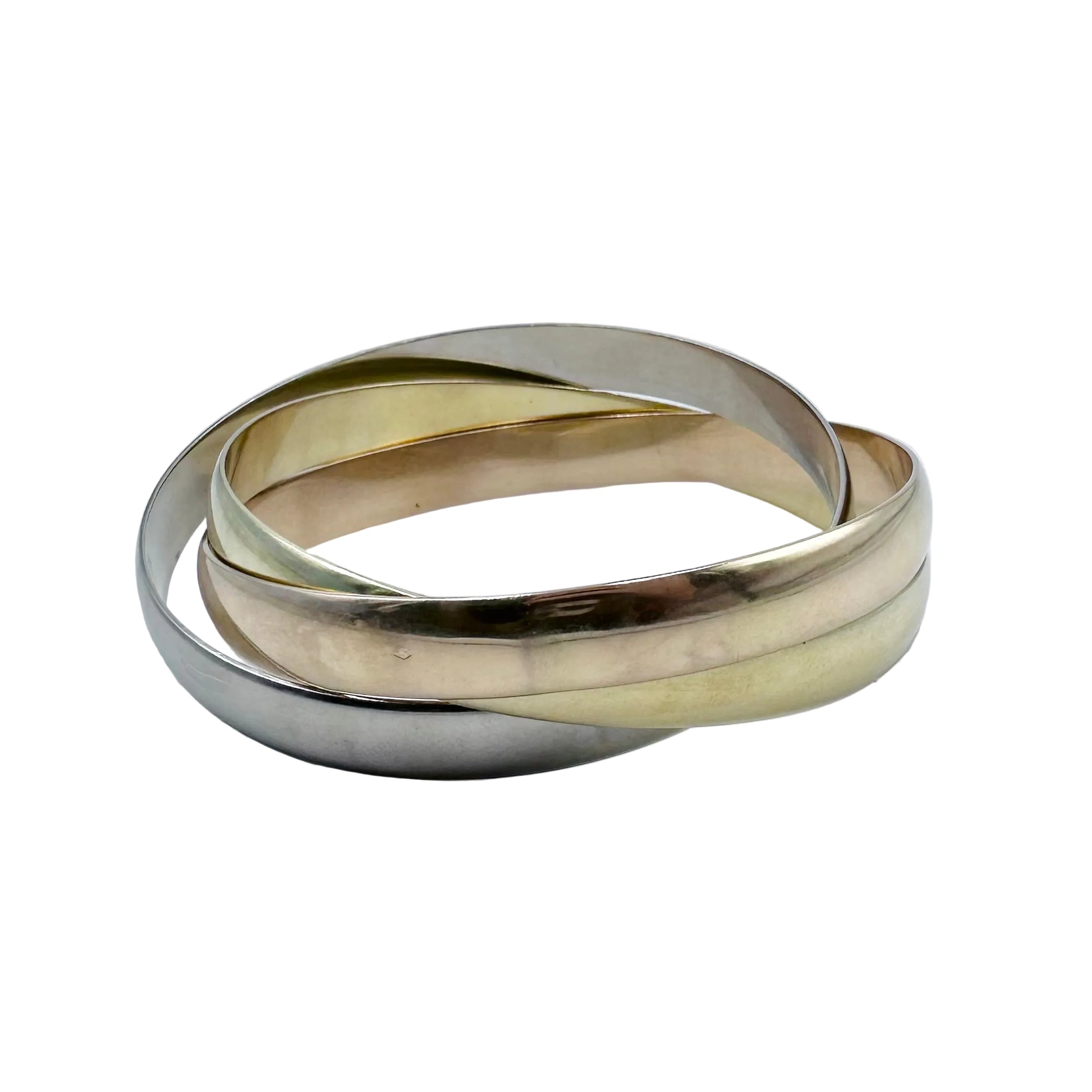 Bangle in yellow gold, white gold, and rose gold
