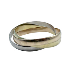Bangle in yellow gold, white gold, and rose gold