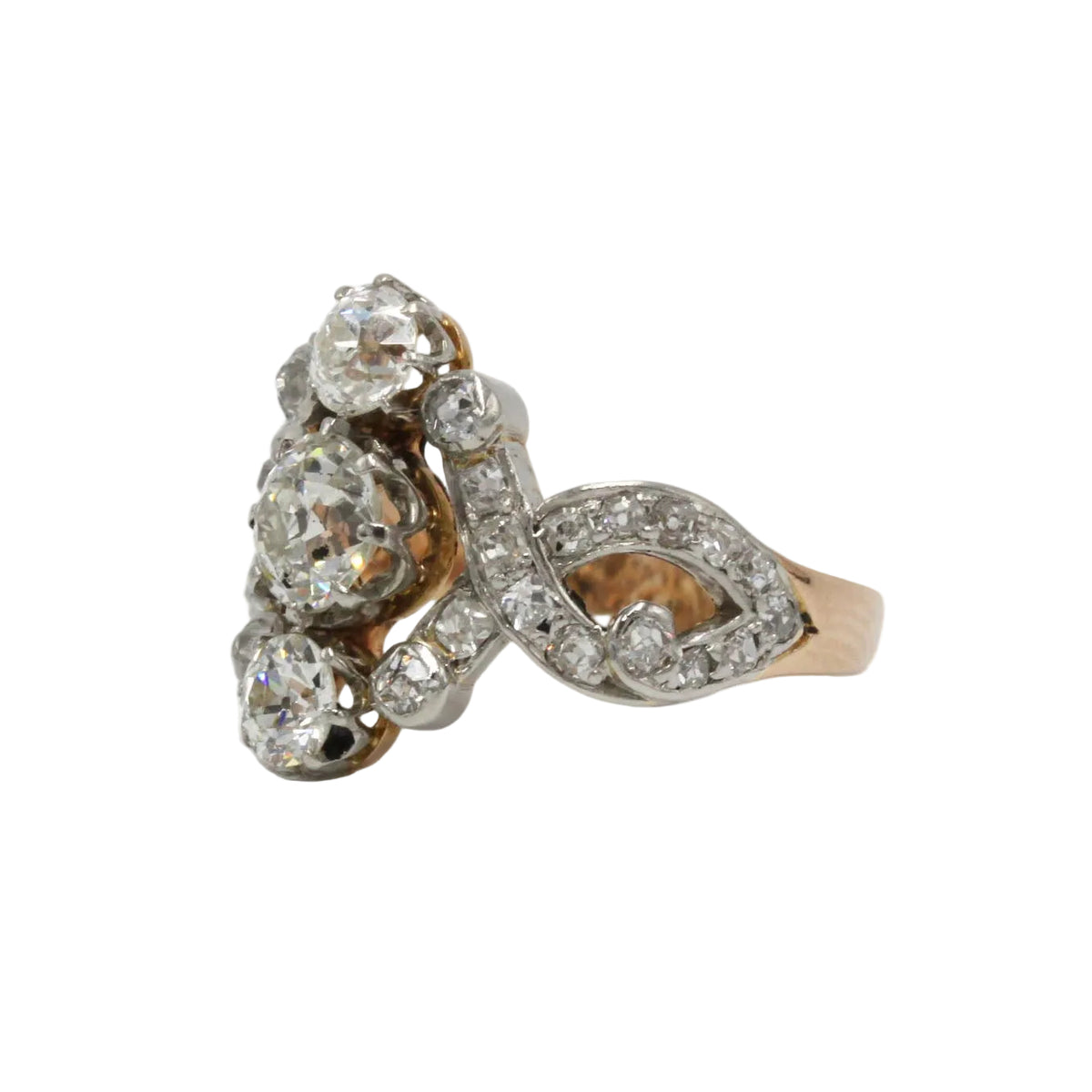 Yellow gold, Platinum, and Diamond ring