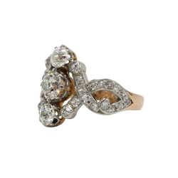 Yellow gold, Platinum, and Diamond ring