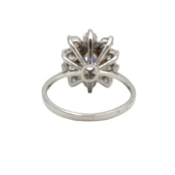 Marguerite Ring in White Gold, Sapphire, and Diamonds