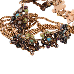 Yellow gold and enamel necklace