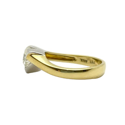 Solitaire Ring in White Gold, Yellow Gold, and Diamond