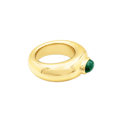 Bague Chaumet, "Anneau" or jaune et émeraude.