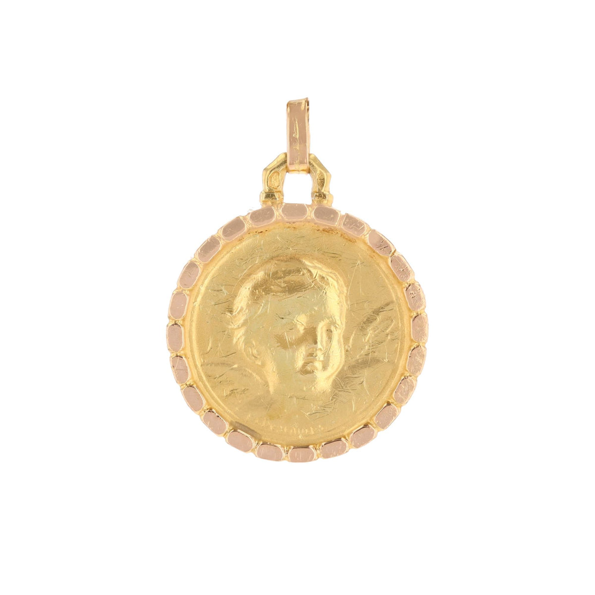 Medal in yellow gold and rose gold