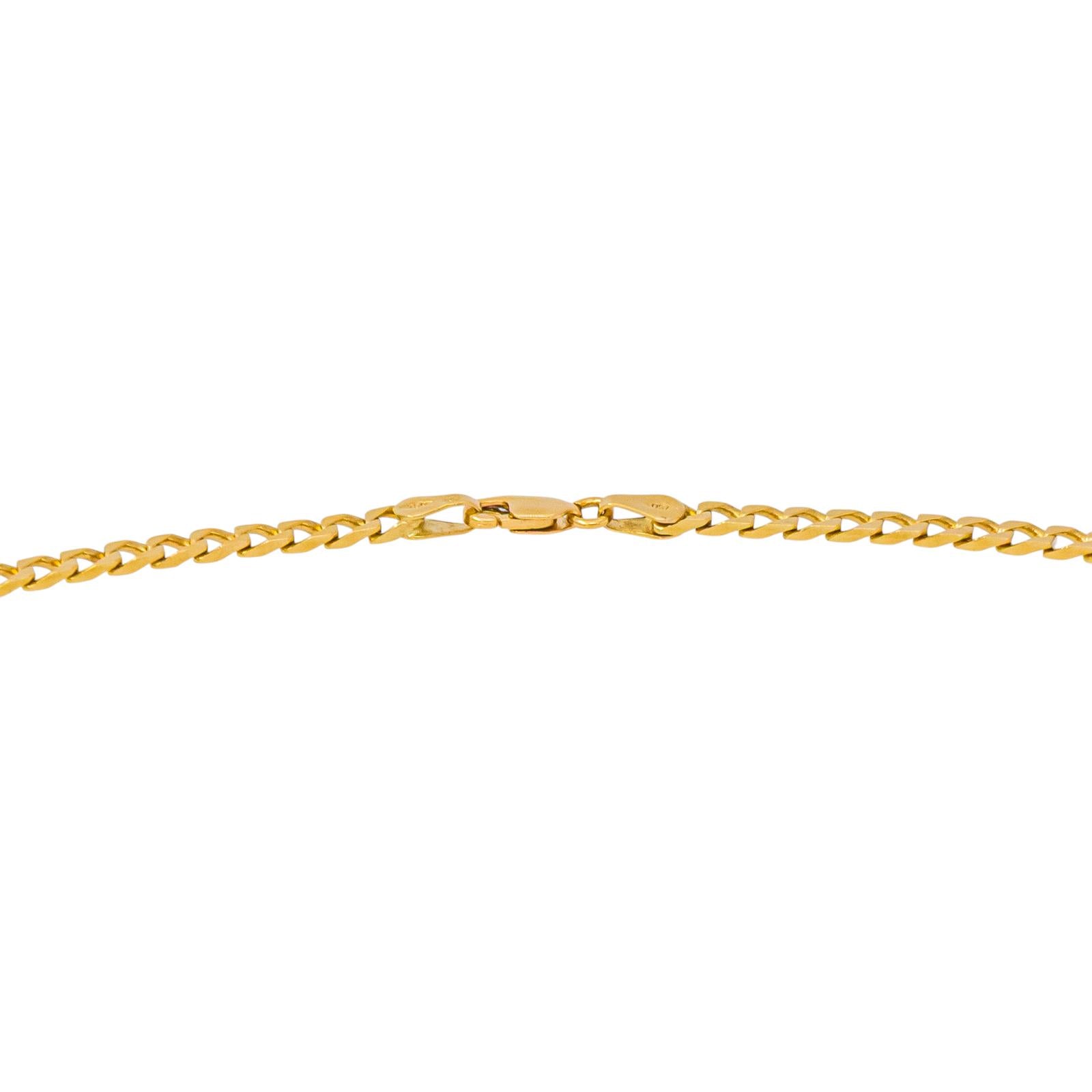 Yellow gold curb chain necklace