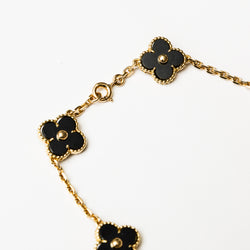 Collier VCA Alhambra vintage en or jaune et hématite