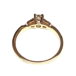 Yellow Gold Solitaire Ring with Diamonds