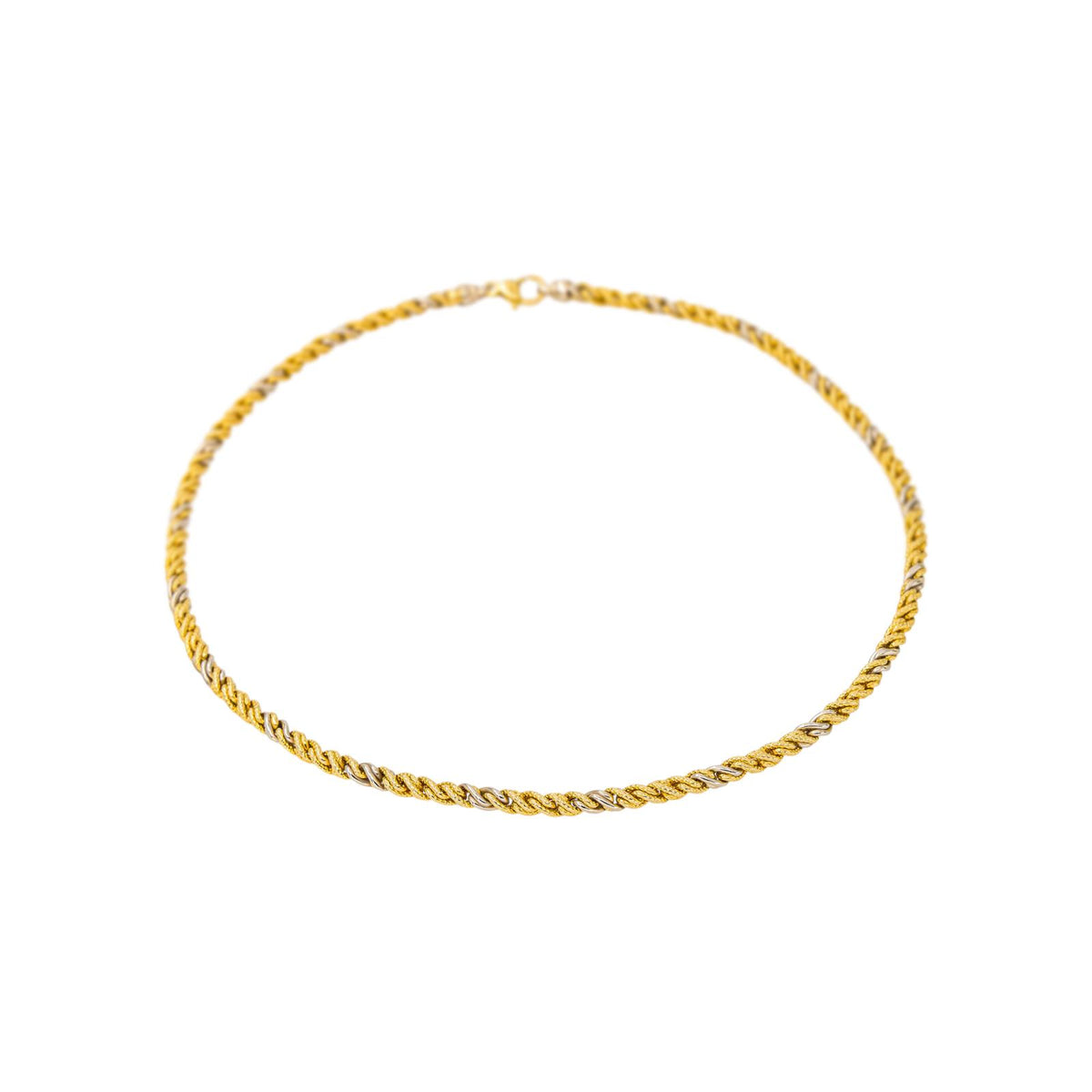 Yellow Gold Twisted Link Necklace