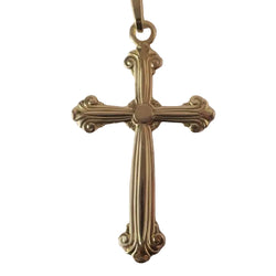 Cross pendant vintage gold gadrooned
