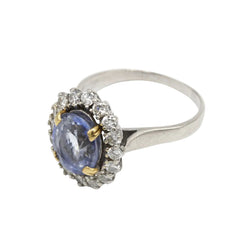 Marguerite Ring in White gold, Yellow gold, Sapphire, and Diamonds