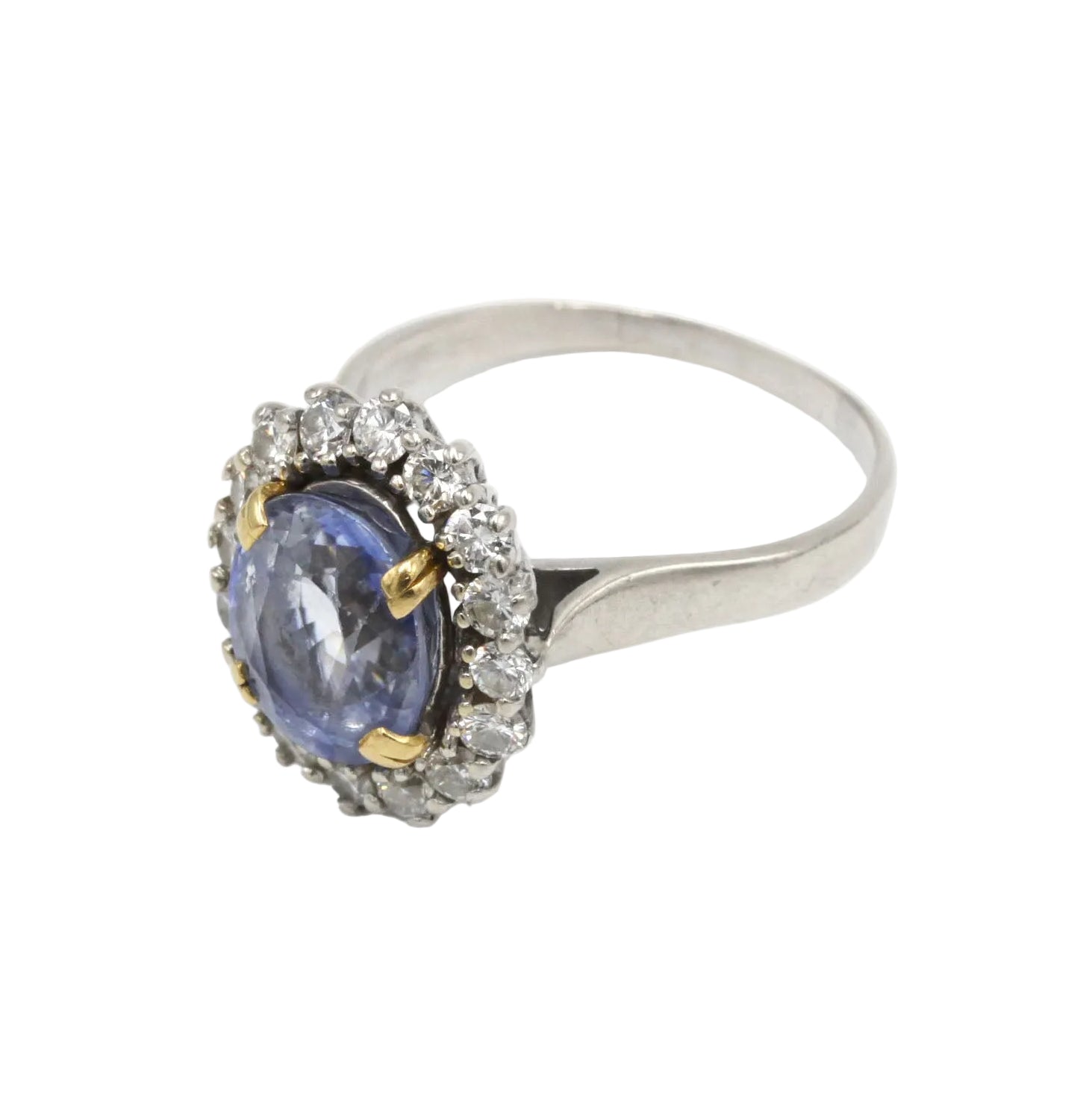 Marguerite Ring in White gold, Yellow gold, Sapphire, and Diamonds