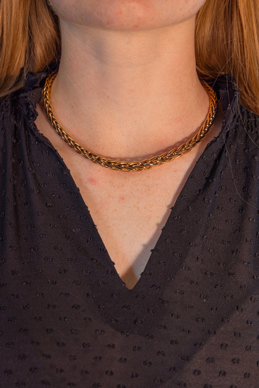 Collier Maille palmier Or jaune