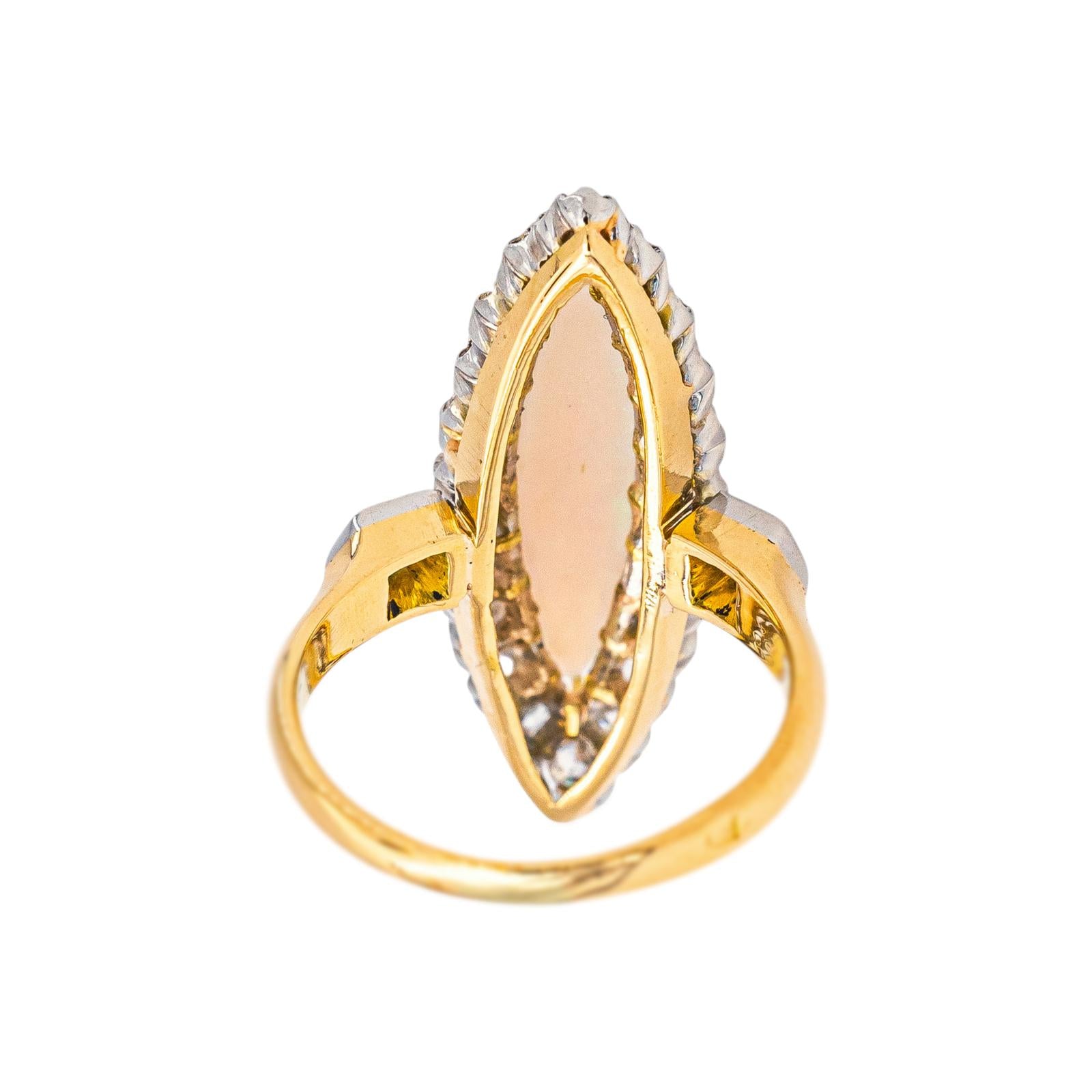 Bague Marquise Or jaune Diamant