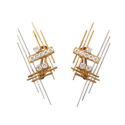 Clips WOLFERS earrings in yellow gold, platinum and diamonds