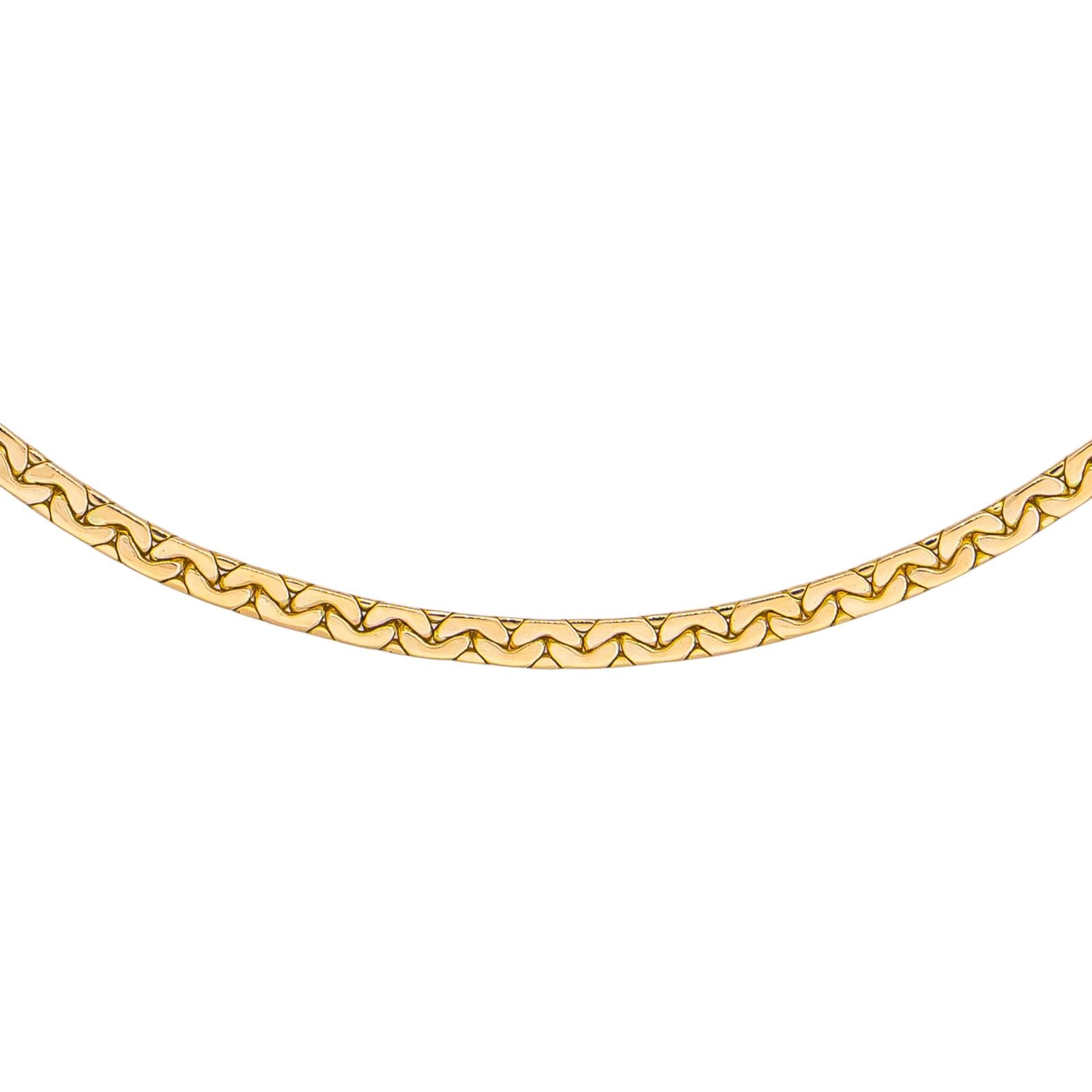 Yellow Gold Bean-Shaped Link Necklace