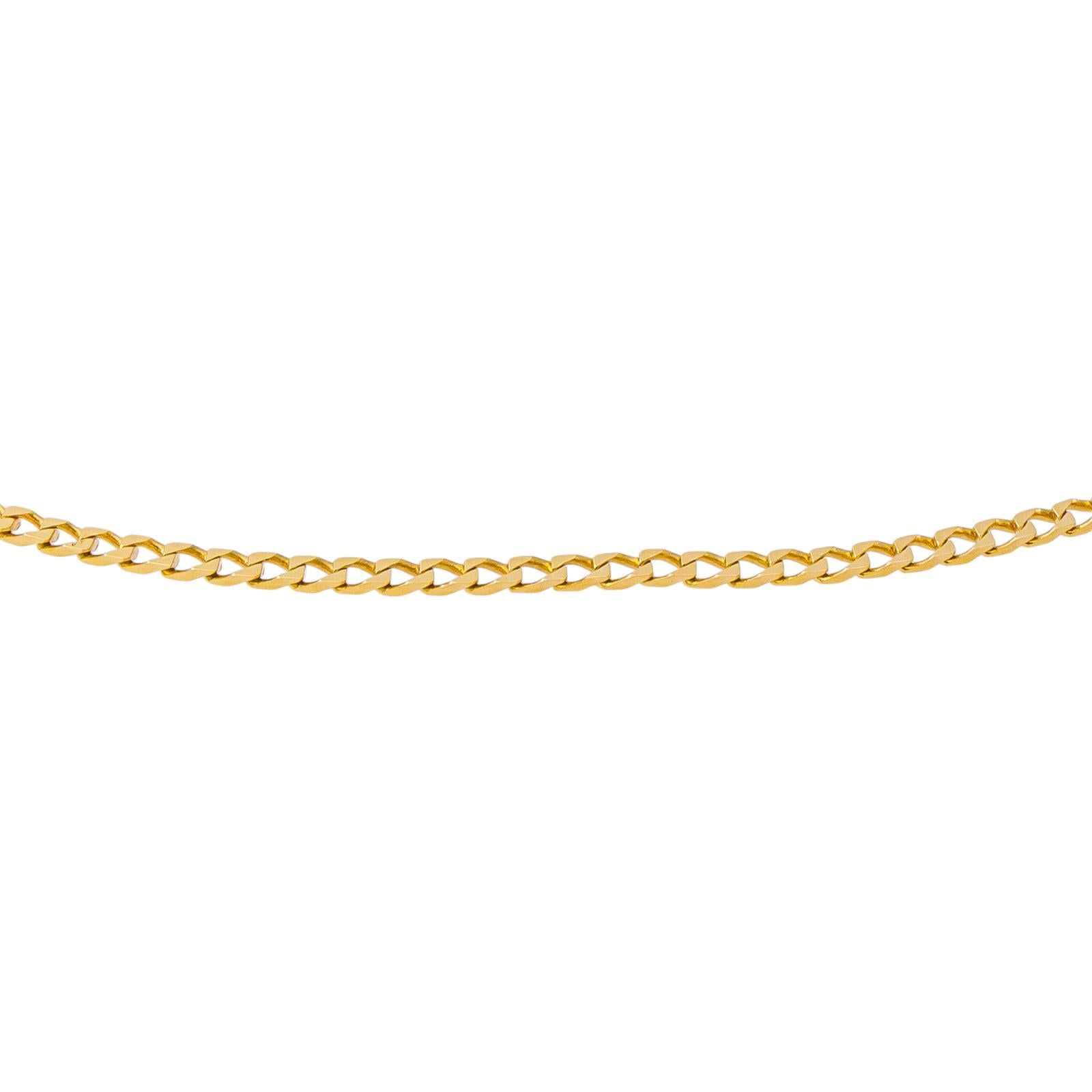 Yellow gold curb chain necklace